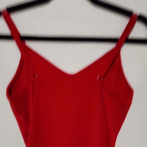 Active USA Red Sheath Midi Dress with Spaghetti Straps for Cocktail - Picture 6 of 7